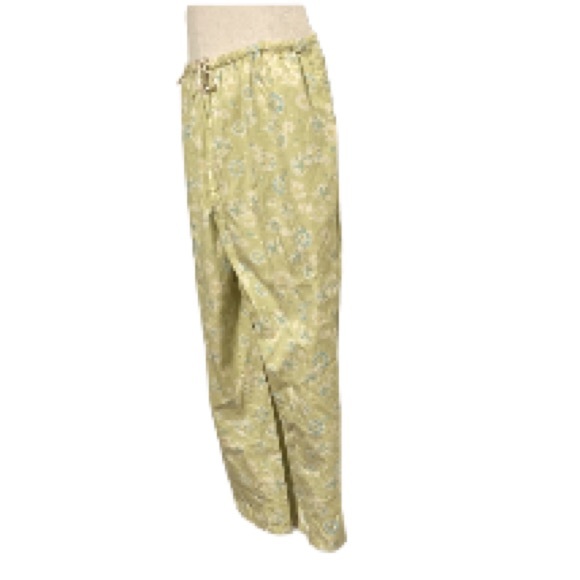 EDDIE BAUER Floral Green Pajama DrawstringLounge Pants Womens Medium - Picture 3 of 16